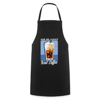 Café glacé Café glacé Cadeau d’amateur de café - Tablier de cuisine - noir - Devant - AI Model Male 185 dark (185cm)