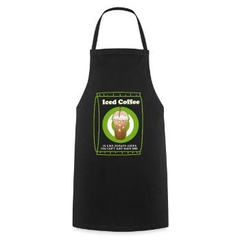 Eiskaffee Kaffeeliebhaber Geschenk - Kochschürze - Schwarz - Vorne - AI Model Male 185 dark (185cm)