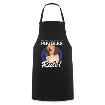 Puggle Hund Hundebesitzer Hundehalter Geschenk - Kochschürze - Schwarz - Vorne - AI Model Male 185 dark (185cm)