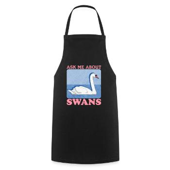 Swans Swans Swan Lover Gift - Cooking Apron - black - Front - AI Model Male 185 dark (185cm)