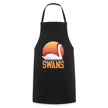 Swans Swan Lover Swan Gift - Cooking Apron - black - Front - AI Model Male 185 dark (185cm)