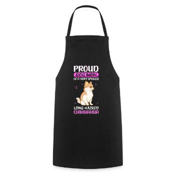 Langhaariger Chihuahua Mom Hundebesitzer Geschenk - Kochschürze - Schwarz - Vorne - AI Model Male 185 dark (185cm)