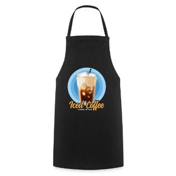 Eiskaffee Iced Coffee Kaffeeliebhaber Geschenk - Kochschürze - Schwarz - Vorne - AI Model Male 185 dark (185cm)