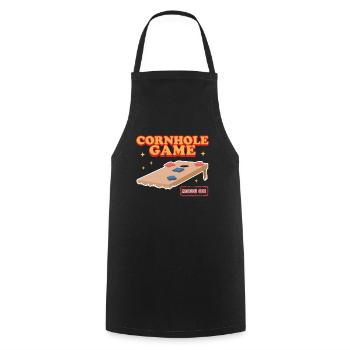Cornhole joueur Bean Bag Blind Hole cadeau - Tablier de cuisine - noir - Devant - AI Model Male 185 dark (185cm)