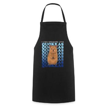 Quokkas Kurzschwanzkängurus Quokka Geschenk - Kochschürze - Schwarz - Vorne - AI Model Male 185 dark (185cm)
