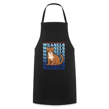 Weasel Little Weasel Hermännchen Gift - Cooking Apron - black - Front - AI Model Male 185 dark (185cm)