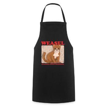 Belette souris belette mignon nain belette cadeau - Tablier de cuisine - noir - Devant - AI Model Male 185 dark (185cm)