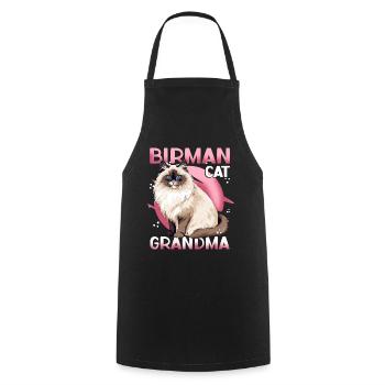 Birman chats mamie Birman chat Birman cadeau - Tablier de cuisine - noir - Devant - AI Model Male 185 dark (185cm)