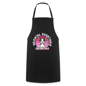 Oriental Shorthair Granny OKH Cat Gift - Cooking Apron - black - Front - AI Model Male 185 dark (185cm)
