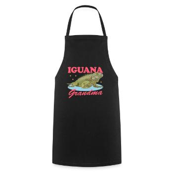 Iguana Granny Reptile Lizard Iguanas Gift - Cooking Apron - black - Front - AI Model Male 185 dark (185cm)