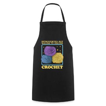 Crochet Crochet | Crochet Crochet Gift - Cooking Apron - black - Front - AI Model Male 185 dark (185cm)