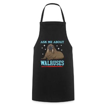 Walross Walroß Walrosse Walrus Geschenk - Kochschürze - Schwarz - Vorne - AI Model Male 185 dark (185cm)
