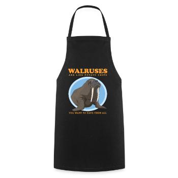Walross Walroß Walrosse Robbe Walrus Geschenk - Kochschürze - Schwarz - Vorne - AI Model Male 185 dark (185cm)