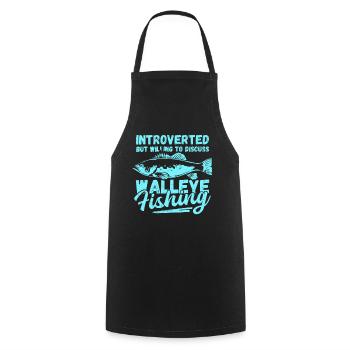 Zander Fishing Fishing Angler Gift - Cooking Apron - black - Front - AI Model Male 185 dark (185cm)