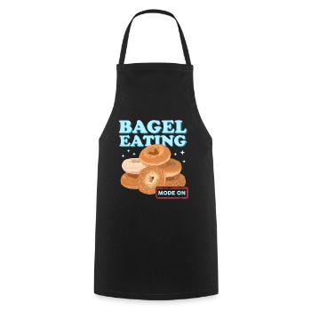 Bagel Beigel | Cadeau de pain bagel - Tablier de cuisine - noir - Devant - AI Model Male 185 dark (185cm)