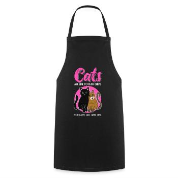 Cats Are Like Cat Cat Owner Gift - Cooking Apron - black - Front - AI Model Male 185 dark (185cm)
