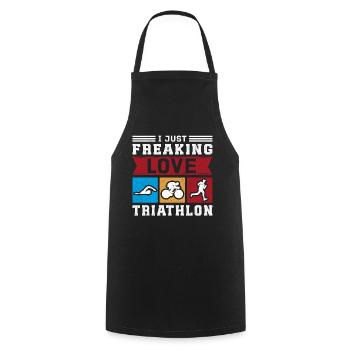 Triathlon Triathleten Athleten Triathlet Geschenk - Kochschürze - Schwarz - Vorne - AI Model Male 185 dark (185cm)