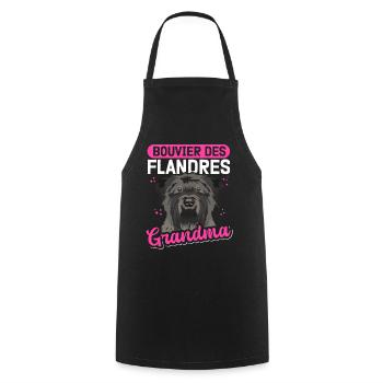Bouvier des Flandres Grandma Vlaamse Koehond Gift - Cooking Apron - black - Front - AI Model Male 185 dark (185cm)