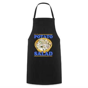 Kartoffelsalat Erdäpfelsalat Geschenk - Kochschürze - Schwarz - Vorne - AI Model Male 185 dark (185cm)