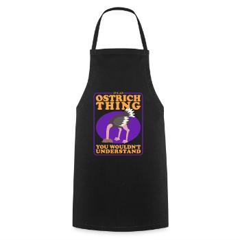 Autruche oiseau autruches autruche amant cadeau - Tablier de cuisine - noir - Devant - AI Model Male 185 dark (185cm)