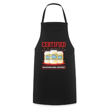 Mayonnaise Expert Mayo Gift - Cooking Apron - black - Front - AI Model Male 185 dark (185cm)