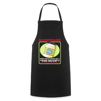 Mayonnaise drôle Mayo cadeau - Tablier de cuisine - noir - Devant - AI Model Male 185 dark (185cm)