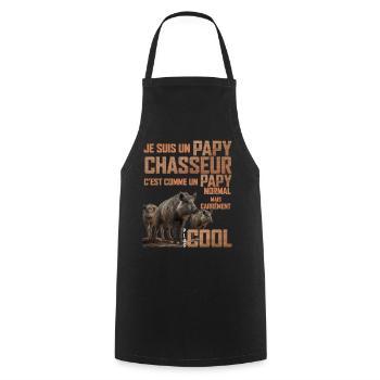 Hunting Man Boar Grandpa Hunter - Cooking Apron - black - Front - AI Model Male 185 dark (185cm)