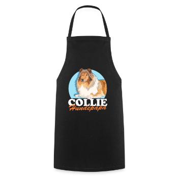 Collie chien papa cheveux longs Collie chien cadeau - Tablier de cuisine - noir - Devant - AI Model Male 185 dark (185cm)