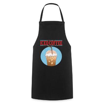 Iced Coffee Iced Coffee Coffee Lover Gift - Cooking Apron - black - Front - AI Model Male 185 dark (185cm)