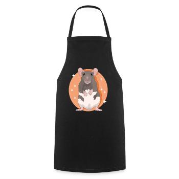 Ratten Rattenliebhaber Rattenbesitzer Geschenk - Kochschürze - Schwarz - Vorne - AI Model Male 185 dark (185cm)