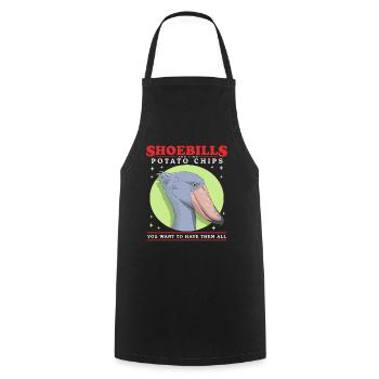 Schuhschnabel Abu Markub Shoebill Geschenk - Kochschürze - Schwarz - Vorne - AI Model Male 185 dark (185cm)