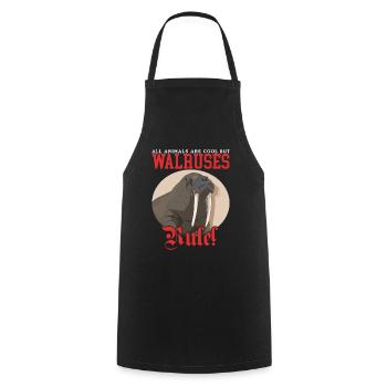 Walross Walroß Walrus Walrosse Geschenk - Kochschürze - Schwarz - Vorne - AI Model Male 185 dark (185cm)