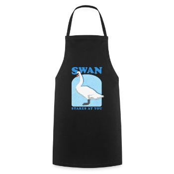 Swans Swans Swan Lover Gift - Cooking Apron - black - Front - AI Model Male 185 dark (185cm)