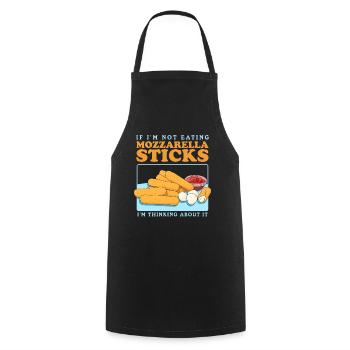 Mozzarella Sticks Mozzarella-Sticks Geschenk - Kochschürze - Schwarz - Vorne - AI Model Male 185 dark (185cm)