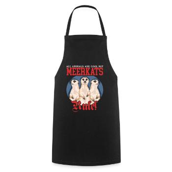 Suricate famille drôle suricate cadeau - Tablier de cuisine - noir - Devant - AI Model Male 185 dark (185cm)