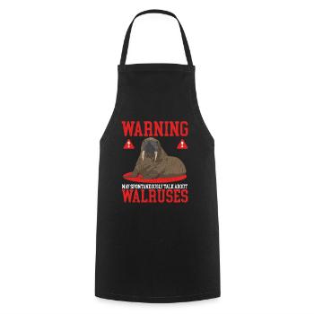 Walross Walroß Walrus Walrosse Geschenk - Kochschürze - Schwarz - Vorne - AI Model Male 185 dark (185cm)