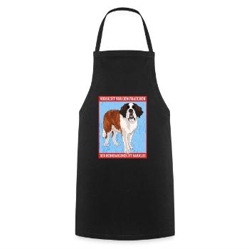Bernhardiner Frauchen St. Bernhardshund Geschenk - Kochschürze - Schwarz - Vorne - AI Model Male 185 dark (185cm)