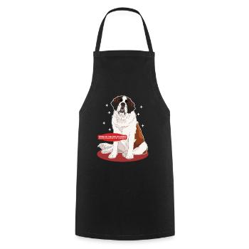 Bernhardiner Frauchen St. Bernhardshunde Geschenk - Kochschürze - Schwarz - Vorne - AI Model Male 185 dark (185cm)