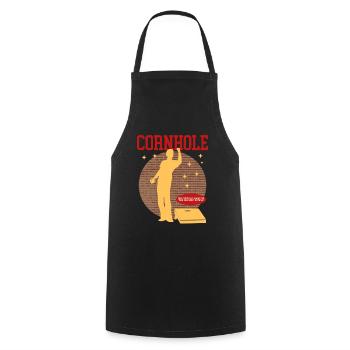 Cornhole Player Bean Bag Blind Hole Cadeau - Tablier de cuisine - noir - Devant - AI Model Male 185 dark (185cm)