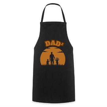 Dad² 2 Sons Brown - Kochschürze - Schwarz - Vorne - AI Model Male 185 dark (185cm)