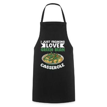 Cadeau de casserole de haricots verts - Tablier de cuisine - noir - Devant - AI Model Male 185 dark (185cm)