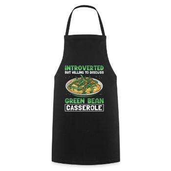 Cadeau de casserole de haricots verts - Tablier de cuisine - noir - Devant - AI Model Male 185 dark (185cm)