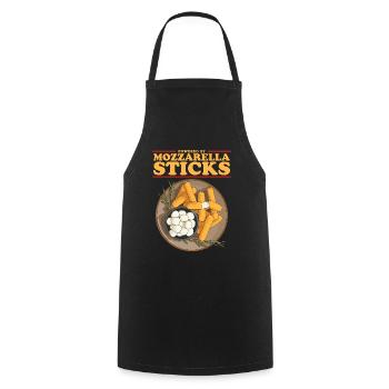 Mozzarella Sticks Cheese Cheese Lover Gift - Cooking Apron - black - Front - AI Model Male 185 dark (185cm)