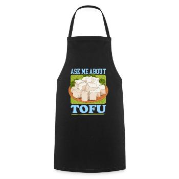 Tofu Bean Cheese Bean Curd Vegan Gift - Tablier de cuisine - noir - Devant - AI Model Male 185 dark (185cm)