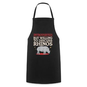 Rhino Rhinos Rhinoceros Gift - Cooking Apron - black - Front - AI Model Male 185 dark (185cm)