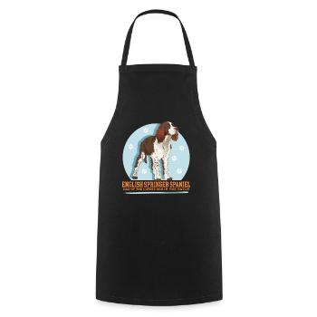English Springer Spaniel Dad Gift - Cooking Apron - black - Front - AI Model Male 185 dark (185cm)