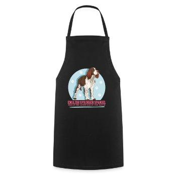 English Springer Spaniel Mom Gift - Cooking Apron - black - Front - AI Model Male 185 dark (185cm)
