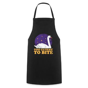Swan Lover Swans Gift - Cooking Apron - black - Front - AI Model Male 185 dark (185cm)