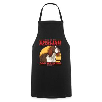 English Springer Spaniel Dog Owner Gift - Cooking Apron - black - Front - AI Model Male 185 dark (185cm)