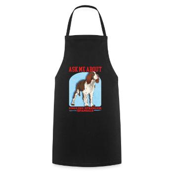 English Springer Spaniel Dog Owner Gift - Cooking Apron - black - Front - AI Model Male 185 dark (185cm)
